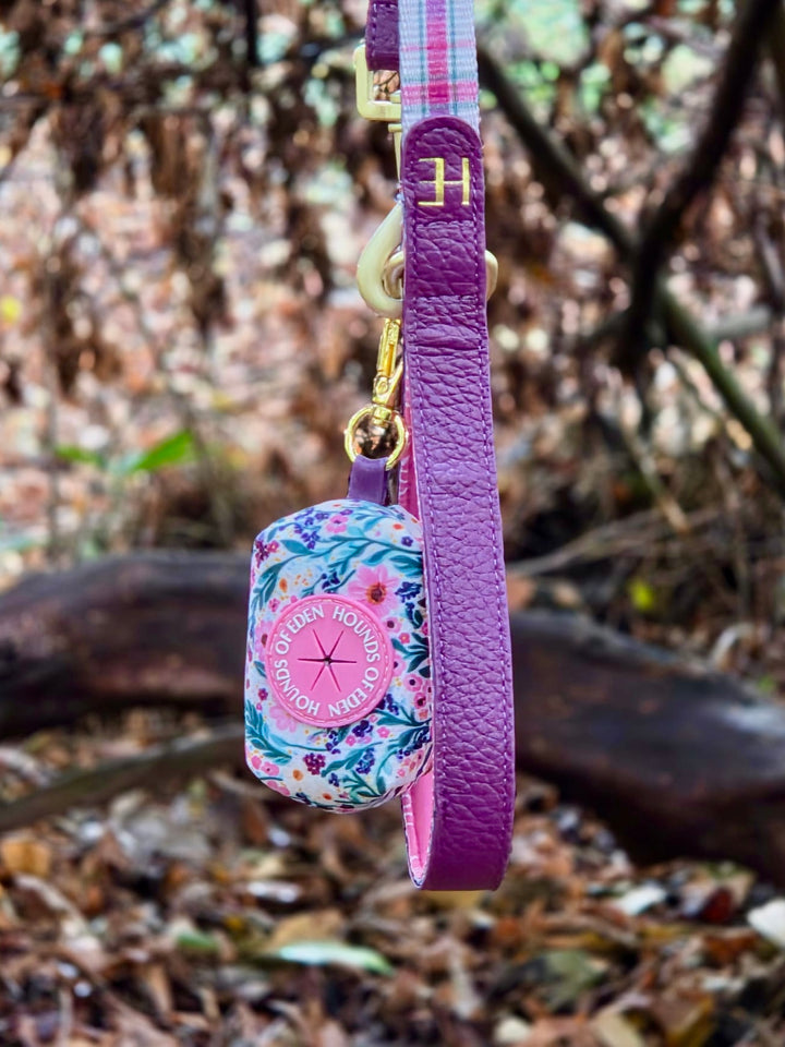 Patchy’s Plum Petals - Leather Dog Lead