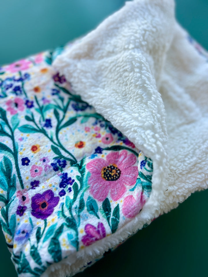 Kuscheldecke mit Hahnentrittmuster, Rosa