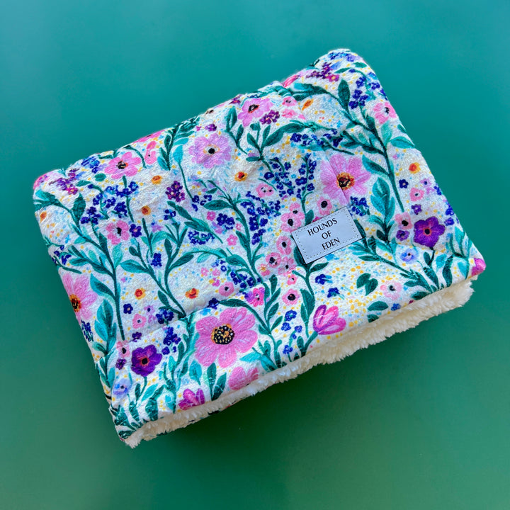 Kuscheldecke mit Hahnentrittmuster, Rosa