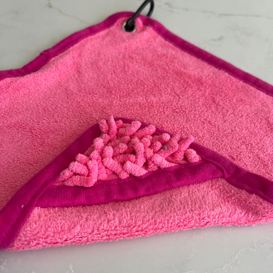 Mini Dog Towel + Clip, Hot Pink