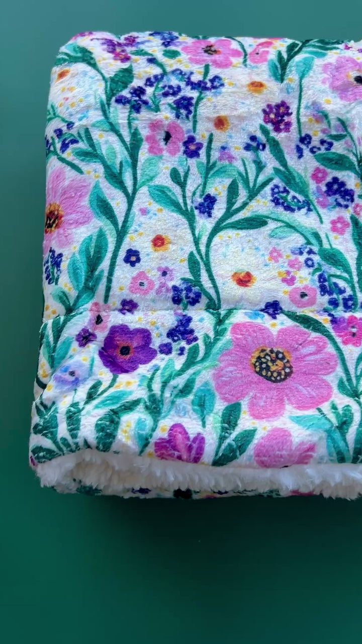 Kuscheldecke mit Hahnentrittmuster, Rosa