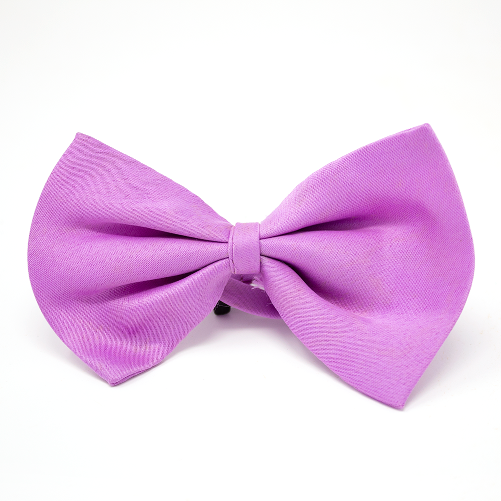 Lilac Satin Dog Bow Tie