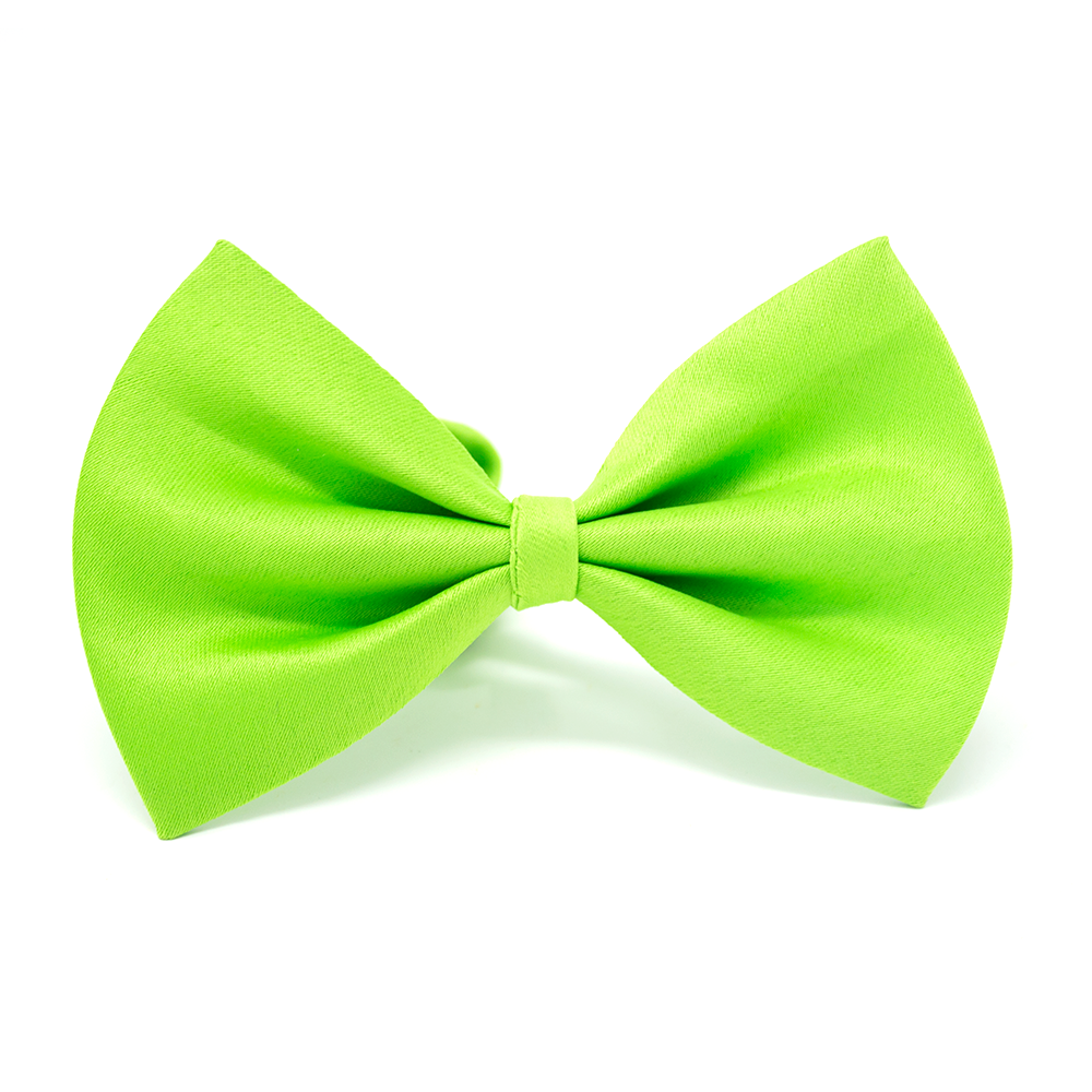 Lime Green Satin Dog Bow Tie