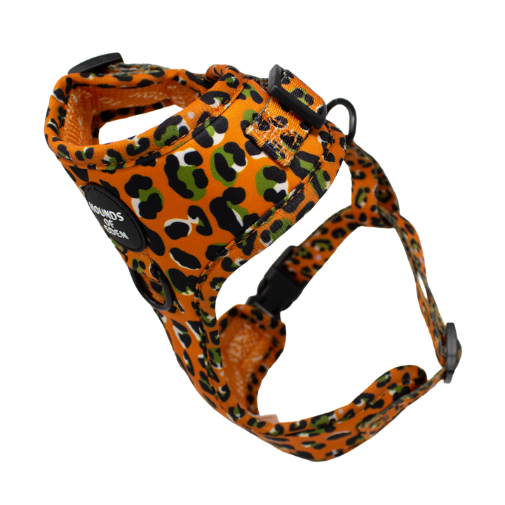 Burnt Orange Leopard Design Dog Harness