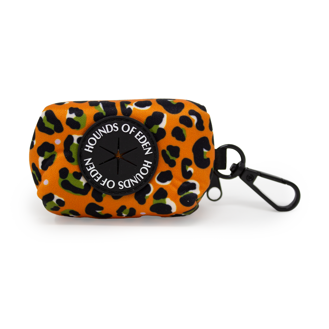 Burnt Orange Leopard Design Poop Bag Holder