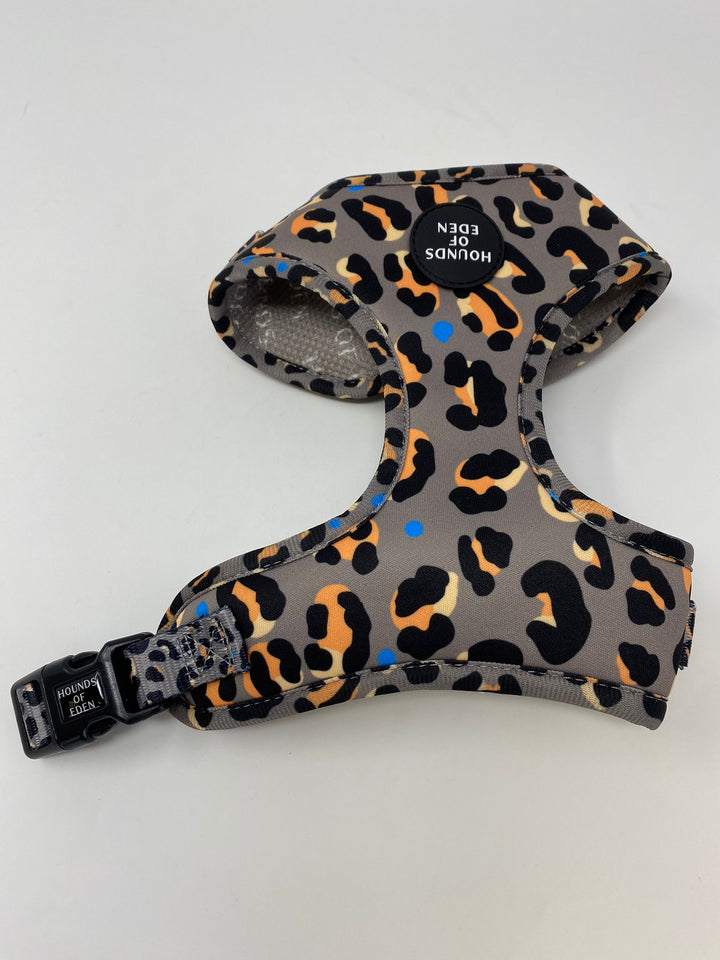 Outlet - SMALL STEEL LEOPARD' - KHAKI/GREY DOG HARNESS - 0011