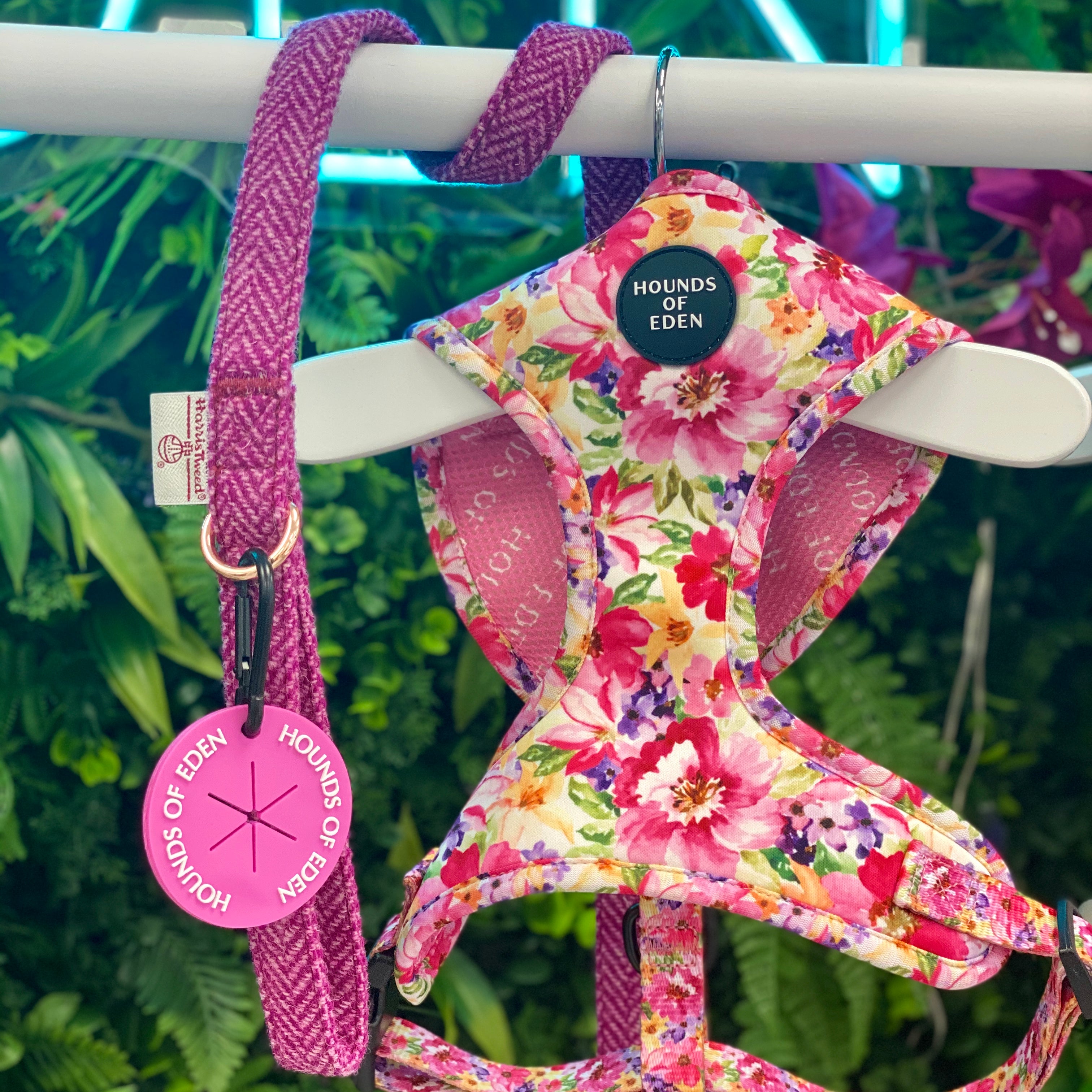 Florentina Hundehalsband Mit Blumenmuster - Größe XS, Verstellbar, Neopren Gepolstert