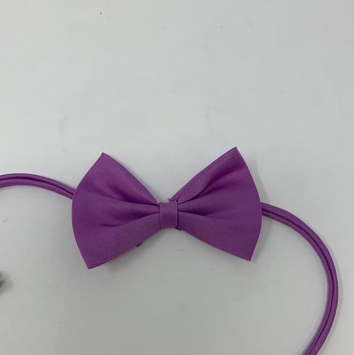 OUTLET-LILAC SATIN DOG BOW TIE-0154