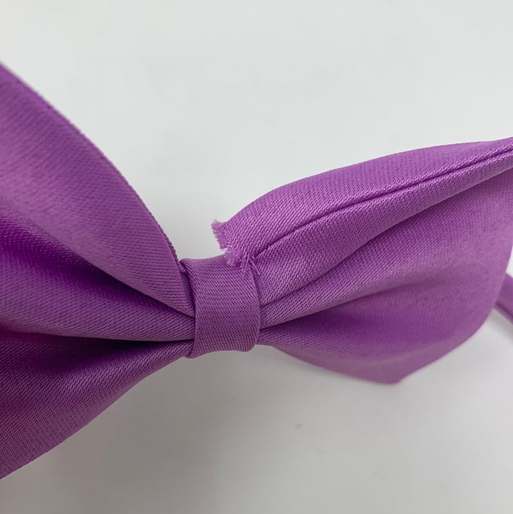 OUTLET-LILAC SATIN DOG BOW TIE-0154