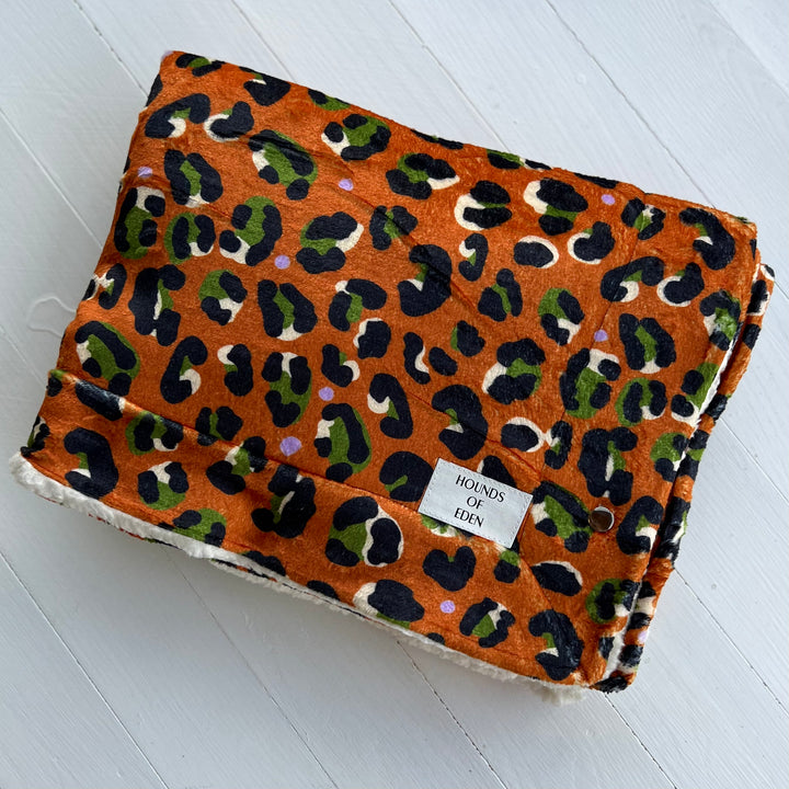 OUTLET - Burnt Orange Leopard Snuggle Blanket