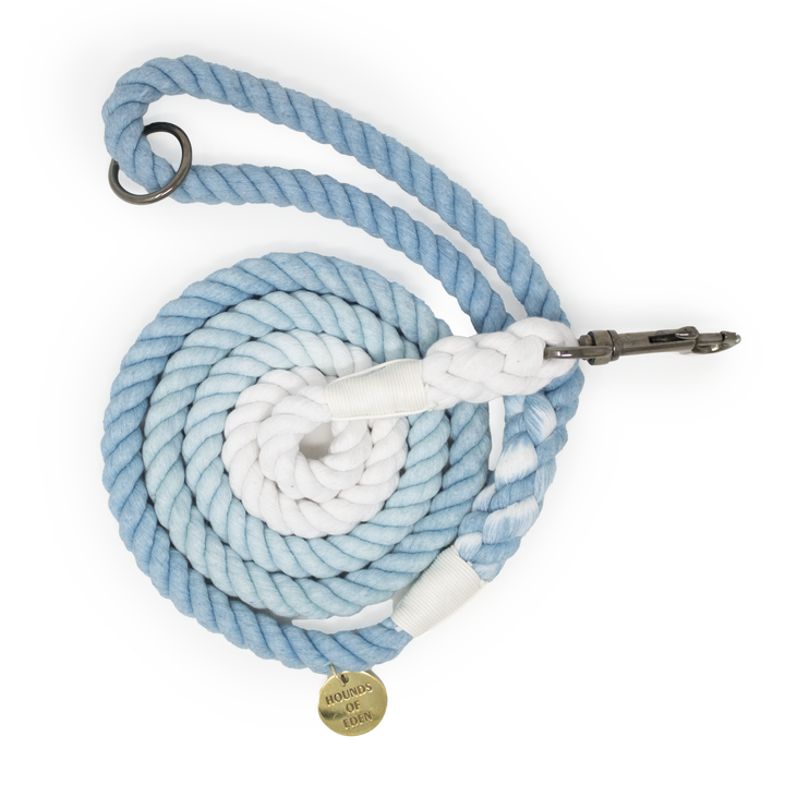 Blue & Ice White Ombre Rope Lead